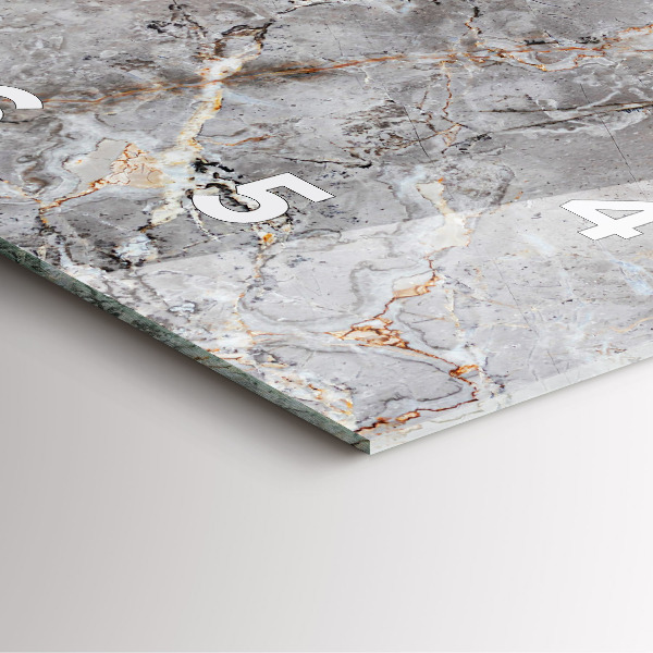 Zegar na ścianę kwadratowy Szary granit marmur