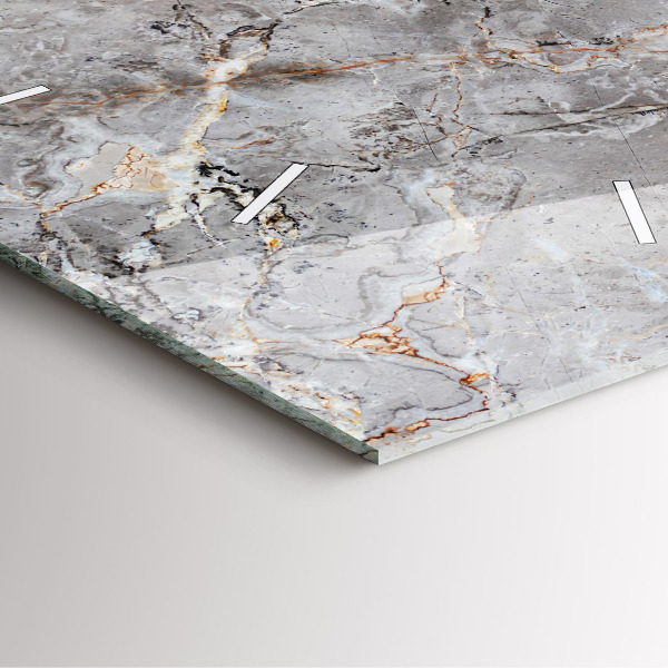 Zegar na ścianę kwadratowy Szary granit marmur