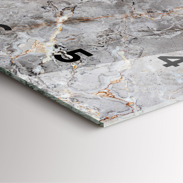 Zegar na ścianę kwadratowy Szary granit marmur