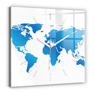 Kwadratowy zegar Mapa świata