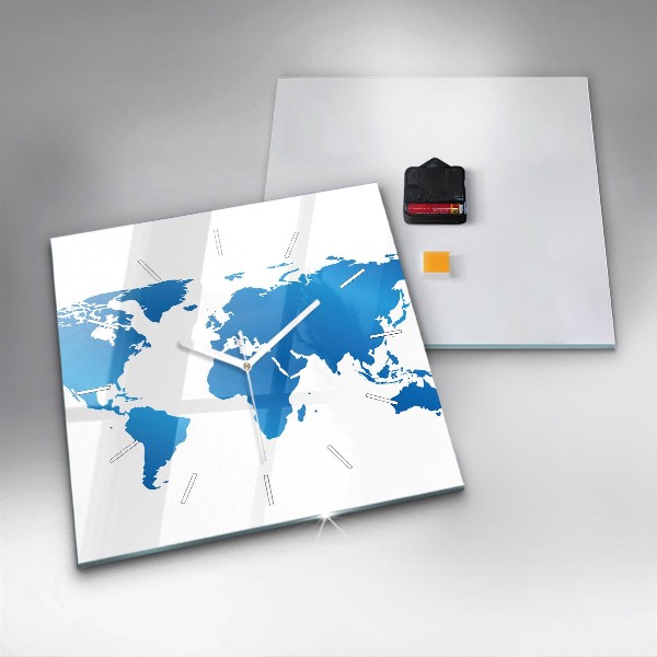 Kwadratowy zegar Mapa świata