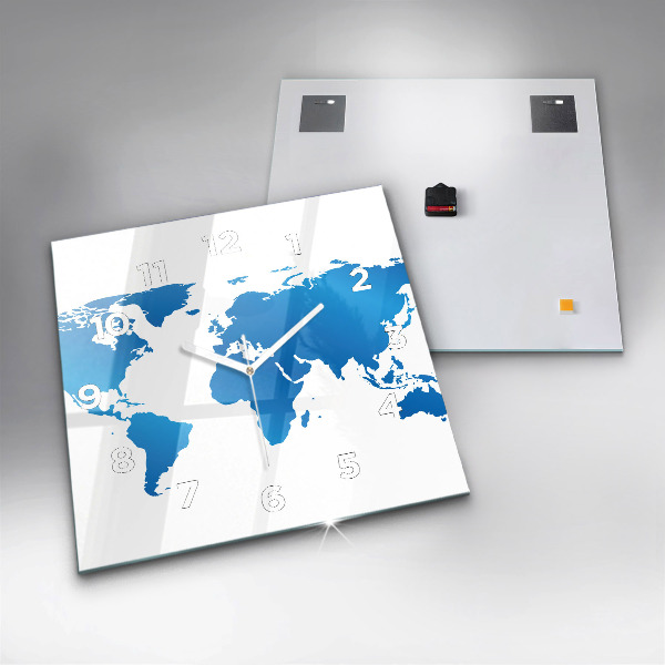 Kwadratowy zegar Mapa świata