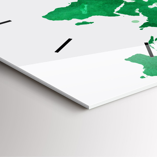 Kwadratowy zegar Zielona mapa świata