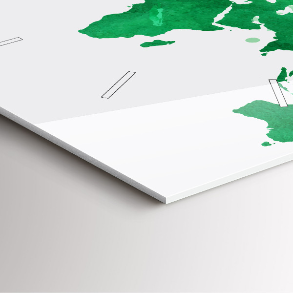 Kwadratowy zegar Zielona mapa świata