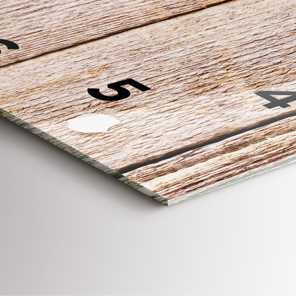 Kwadratowy zegar Kwiaty na drewnie