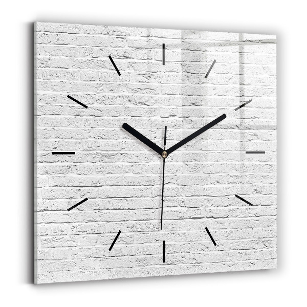 Kwadratowy zegar Ściana z jasnych cegieł