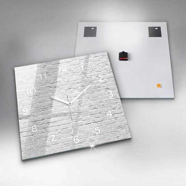 Kwadratowy zegar Ściana z jasnych cegieł
