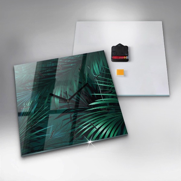 Zegar ścienny kwadratowy Tropikalne liście