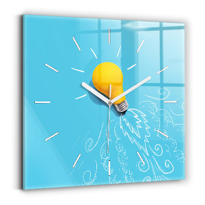 Zegar ścienny kwadratowy Żarówka rysunek