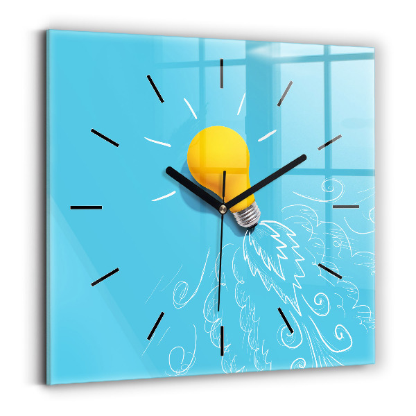 Zegar ścienny kwadratowy Żarówka rysunek