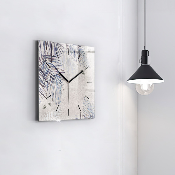 Zegar ścienny kwadratowy Liść palmowy