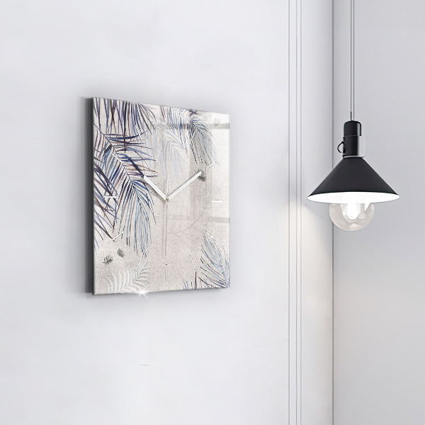 Zegar ścienny kwadratowy Liść palmowy