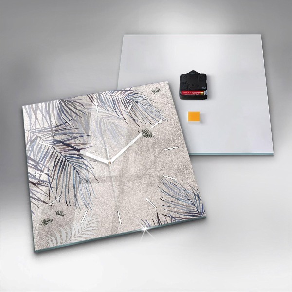 Zegar ścienny kwadratowy Liść palmowy