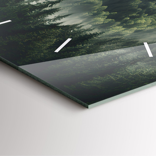 Zegar ścienny kwadratowy Las Krajobraz