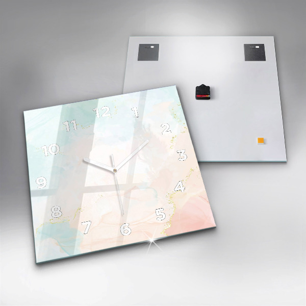 Zegar ścienny kwadratowy Akwarelowy marmur
