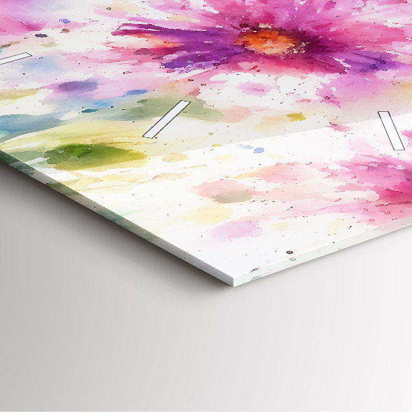 Zegar ścienny kwadratowy Kwiaty malowane