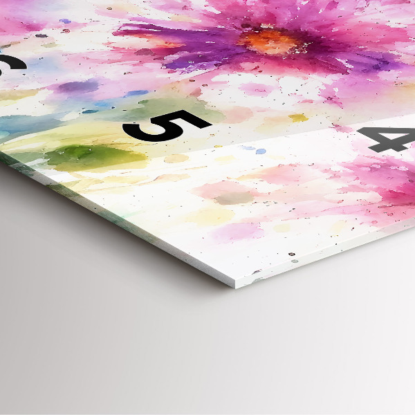 Zegar ścienny kwadratowy Kwiaty malowane