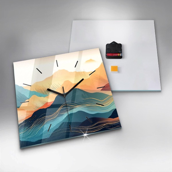 Zegar ścienny kwadratowy Krajobraz górski