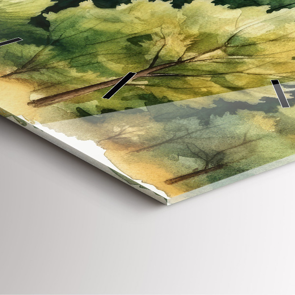 Zegar ścienny kwadratowy Krajobraz las