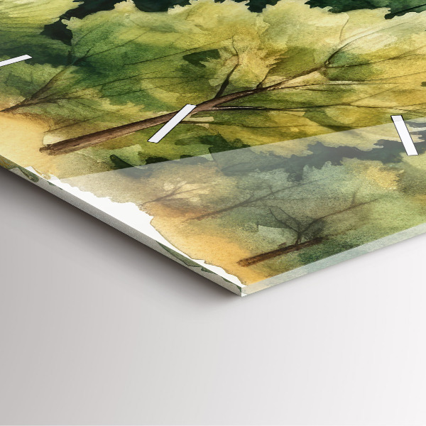 Zegar ścienny kwadratowy Krajobraz las