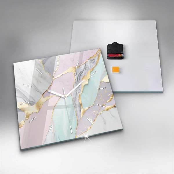 Zegar ścienny kwadratowy Wzór marmurowy