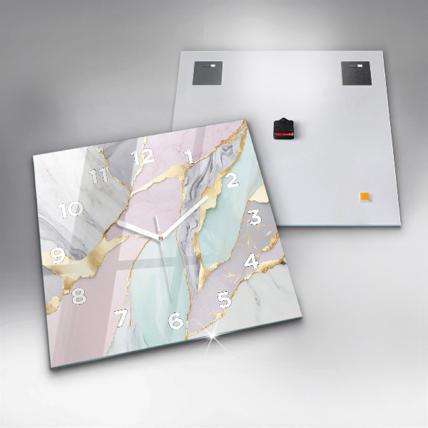 Zegar ścienny kwadratowy Wzór marmurowy