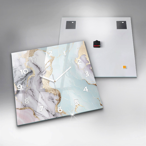 Zegar ścienny kwadratowy Pastelowy marmur