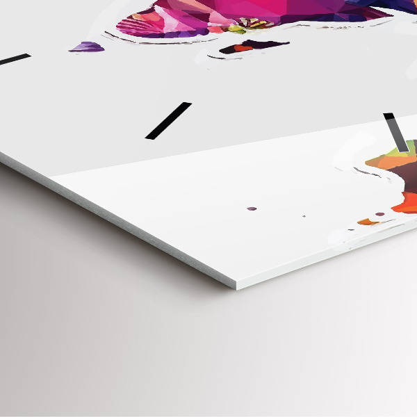 Zegar ścienny kwadratowy Mapa świata trójkąty