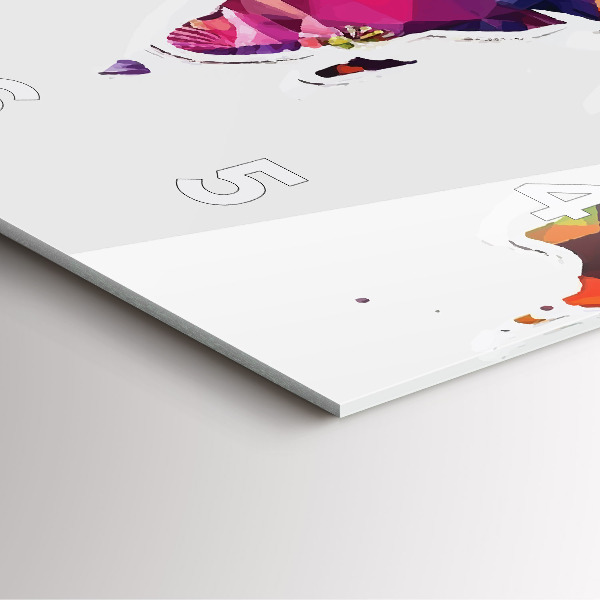 Zegar ścienny kwadratowy Mapa świata trójkąty