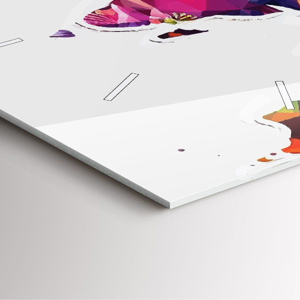 Zegar ścienny kwadratowy Mapa świata trójkąty