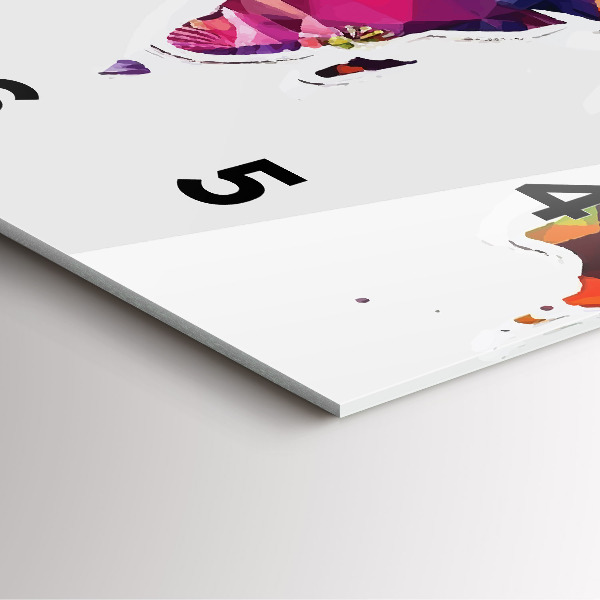 Zegar ścienny kwadratowy Mapa świata trójkąty