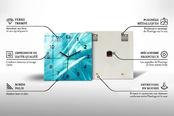 Zegar ścienny kwadratowy Mapa świata trójkąty