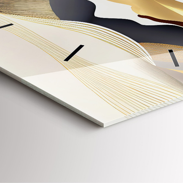 Zegar ścienny kwadratowy Abstrakcja złote góry