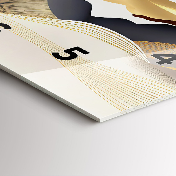 Zegar ścienny kwadratowy Abstrakcja złote góry