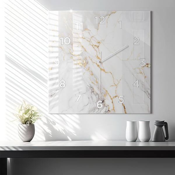 Zegar ścienny kwadratowy Marmur ozdobny
