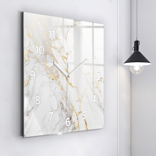 Zegar ścienny kwadratowy Marmur ozdobny