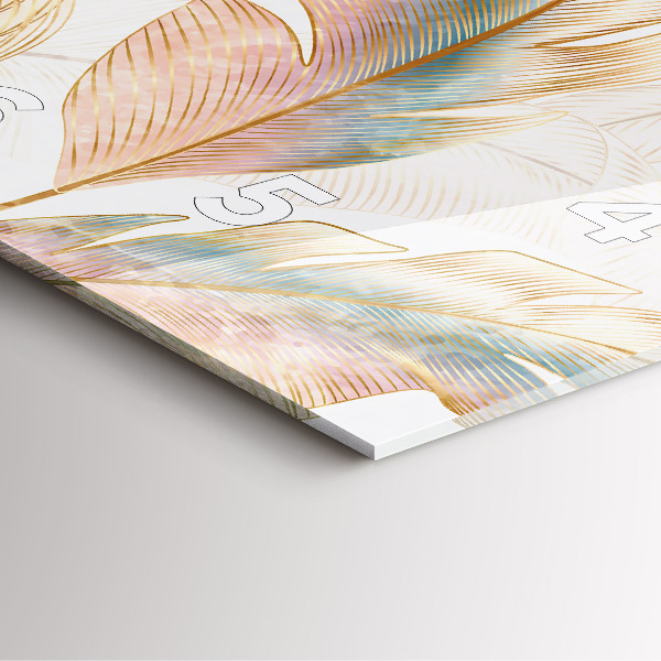 Zegar na ścianę kwadratowy Wzór liści natura