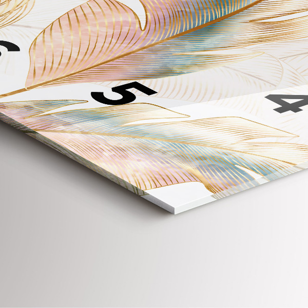 Zegar na ścianę kwadratowy Wzór liści natura