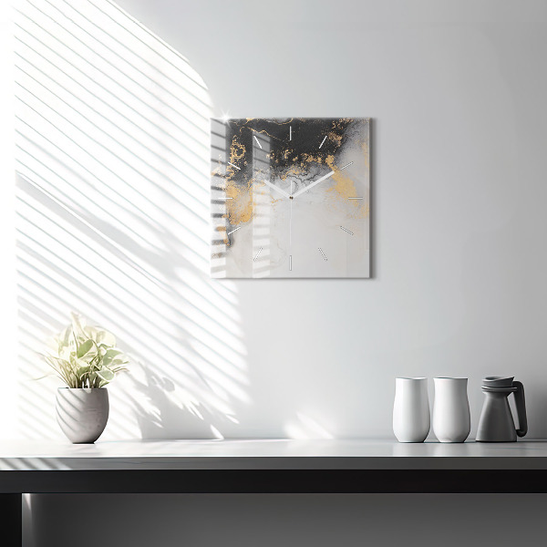 Zegar na ścianę kwadratowy Artystyczny marmur