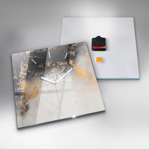 Zegar na ścianę kwadratowy Artystyczny marmur