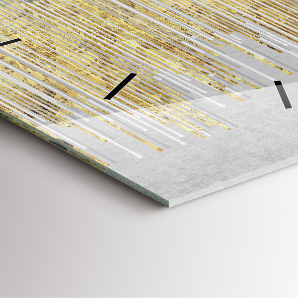 Zegar na ścianę kwadratowy Dekoracyjny wzór i złoto