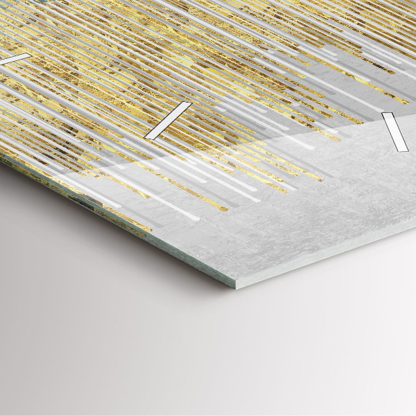 Zegar na ścianę kwadratowy Dekoracyjny wzór i złoto