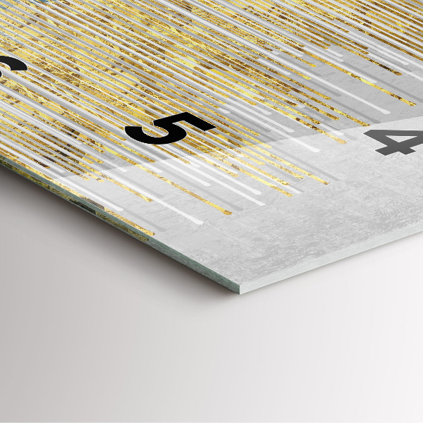 Zegar na ścianę kwadratowy Dekoracyjny wzór i złoto