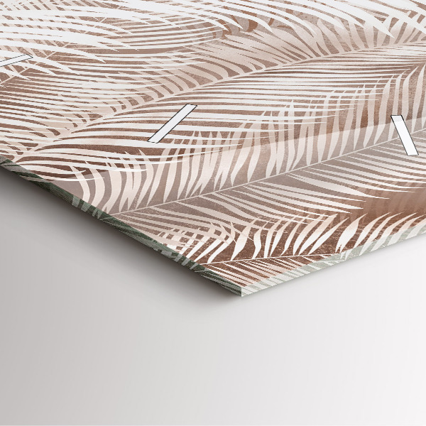 Zegar na ścianę kwadratowy Tropikalne liście boho