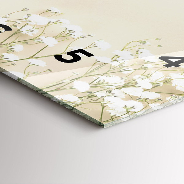 Zegar na ścianę kwadratowy Kwitnące kwiaty gipsówki