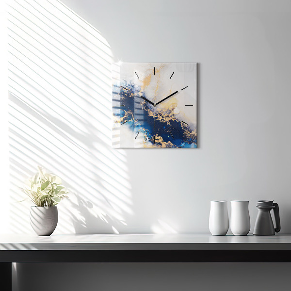 Zegar na ścianę kwadratowy Marmur wzór