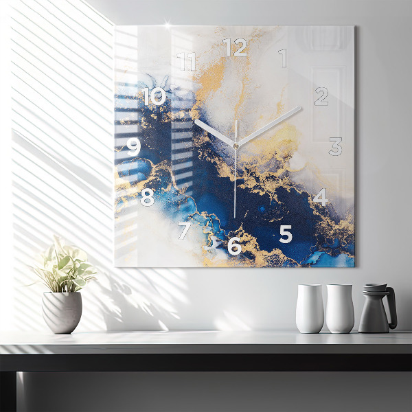 Zegar na ścianę kwadratowy Marmur wzór