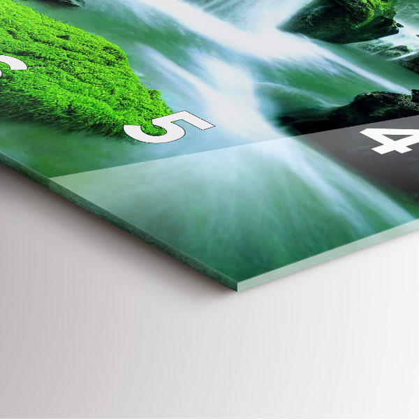 Zegar na ścianę kwadratowy Wodospad wśród mchu