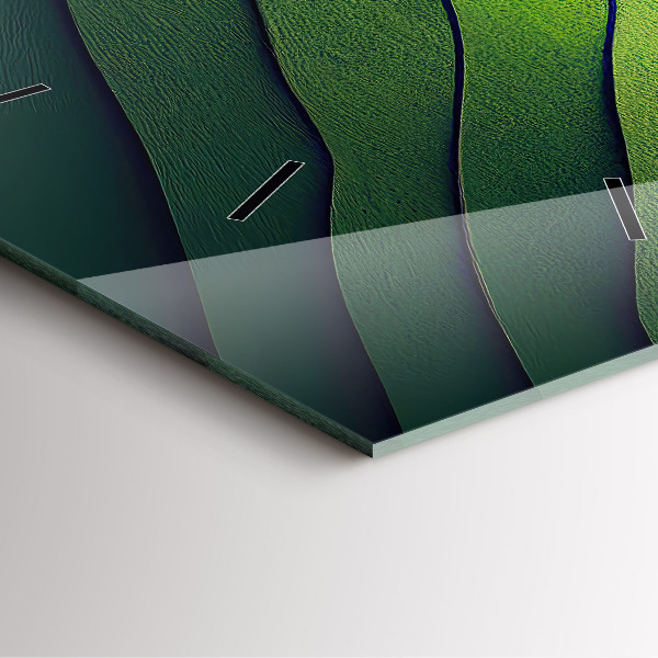 Zegar na ścianę kwadratowy Abstrakcja zielone pola