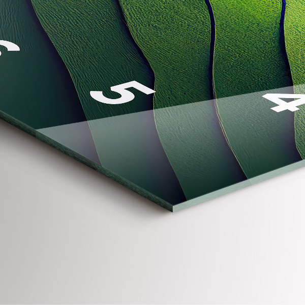 Zegar na ścianę kwadratowy Abstrakcja zielone pola